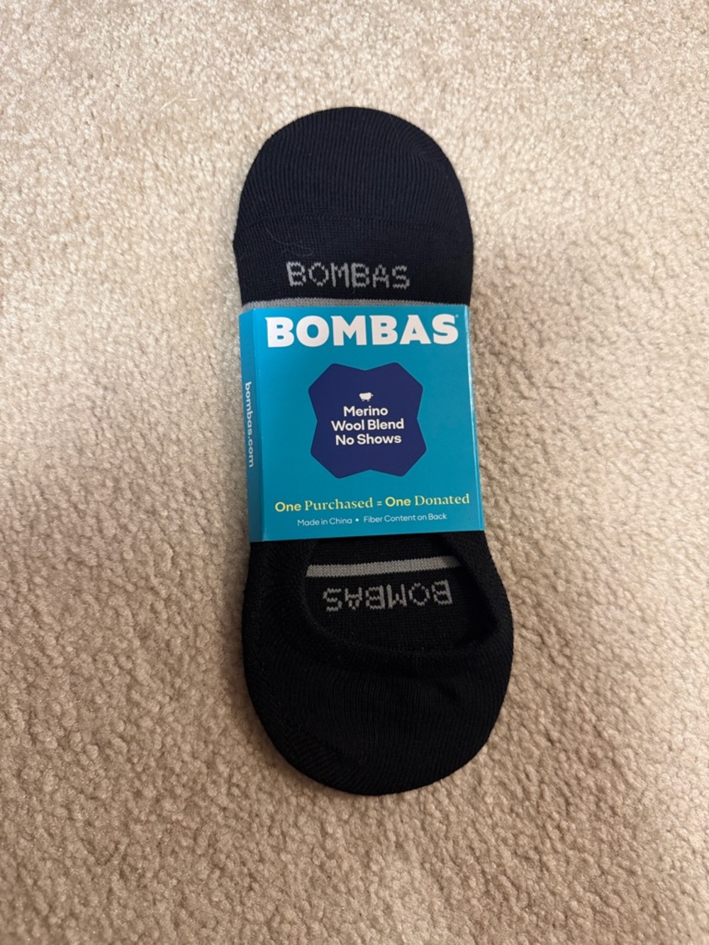 Bombas Women/Men's Merino Wool Blend No-Show Socks - Black